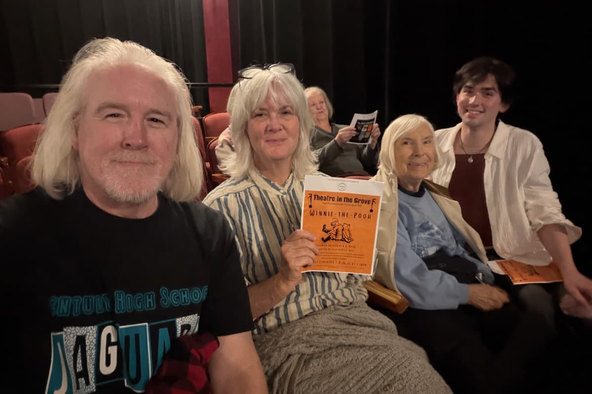 Mark Watson at Theatre in the Grove with family and friends